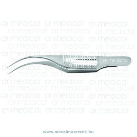A1-Medical F-0370 Botvin Iris Forceps, with 1x2 teeth, double curved, length 7.5cm