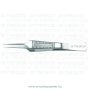   A1-Medical F-0580 Corneal Tying Forceps angled, with extra fine 7.0mm tying platform,  length 8.5cm