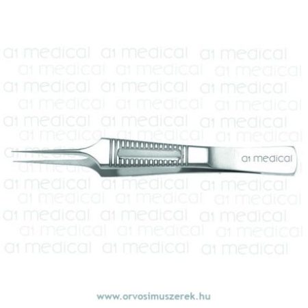 A1-Medical F-0580 Corneal Tying Forceps angled, with extra fine 7.0mm tying platform,  length 8.5cm