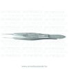 A1-Medical F-1440 Corneal Kansas Colibri Forceps, with tying platform 7.0mm, 2x2 teeth 0.25mm 45° angle, length 11.0cm