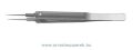   A1-Medical F-3260 Lehner Capsulorhexis Forceps curved 12.0mm, with extra thin shanks, ultra fine grasping tips, length 10.0cm