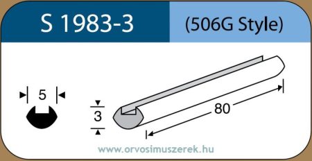 LABTICIAN S1983-3 Retina Implantátum - Profilcsík alakú Szilikon szivacs 3,0mm x 5,0mm x 80mm 5db/doboz - 506G Style