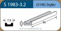   LABTICIAN S1983-3.2 Retina Implantátum - Profilcsík alakú Szilikon szivacs 3,2mm x 7,5mm x 80mm 5db/doboz - 519G Style