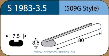 LABTICIAN S1983-3.5 Retina Implantátum - Profilcsík alakú Szilikon szivacs 3,5mm x 7,5mm x 80mm 5db/doboz - 509G Style