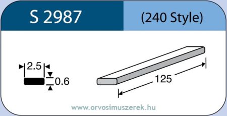 LABTICIAN S2987 Retina Implantátum - Cerclage Szilikon szalag 0,6mm x 2,5mm x 125,0mm 5db/doboz - 240 Style