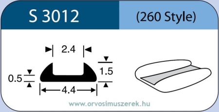 LABTICIAN S3012 Retina Implantátum - Csónak alakú Szilikon 1,5mm x 4,4mm x 0,5 x 2,4mm 5db/doboz - 260 Style