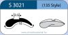 LABTICIAN S3021 Retinal Implants - Silicone Wedge 2.5mm x 16.0mm 5 per box - 135 Style