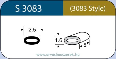LABTICIAN S3083 Retina Implantátum - Ovális gyűrű Szilikon 1,6mm x 2,5mm x 5,0mm 5db/doboz (Cerclage Szilikon szalaghoz) - 3083 Style